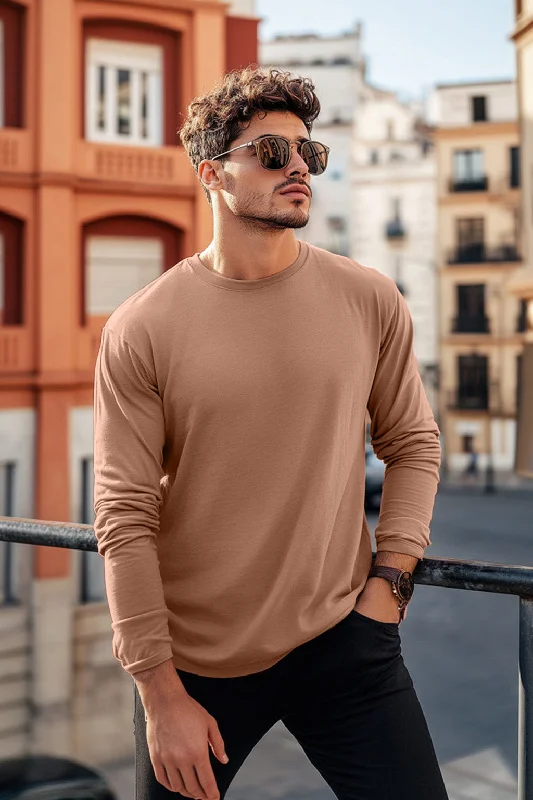 Instant Deal Cork Plain Full Sleeves Regular Fit T-shirt