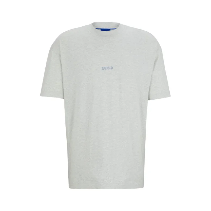 Cotton-jersey T-shirt with outline logos