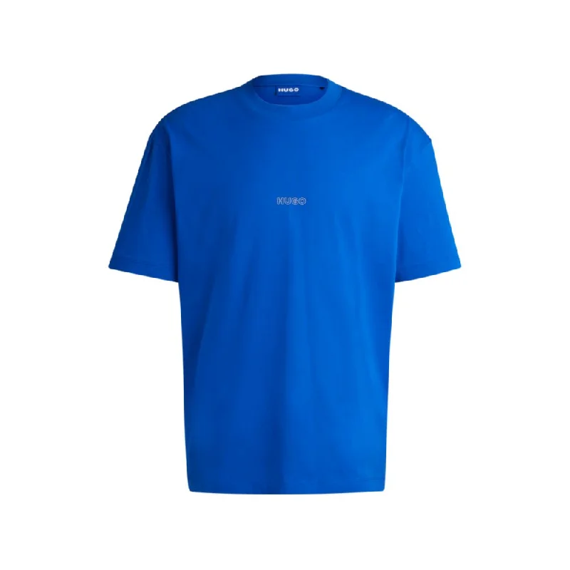 Cotton-jersey T-shirt with outline logos