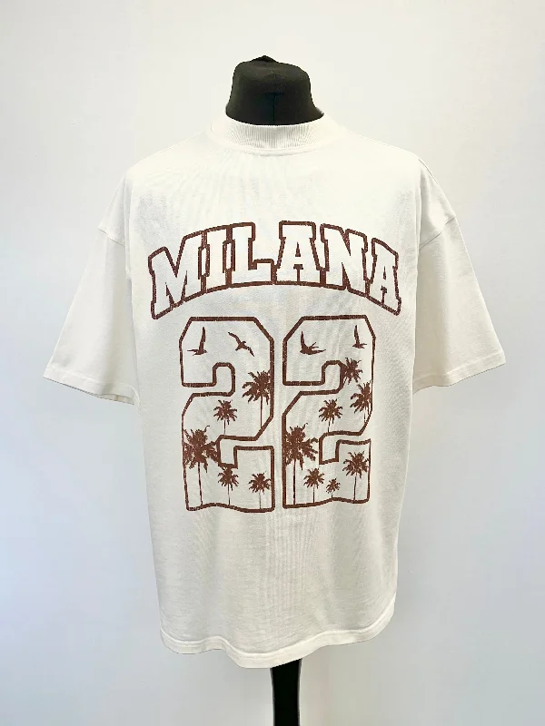 Cream 22 Palm Heavyweight T-shirt.