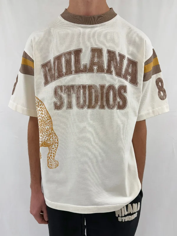 Cream & Brown Cheetah Heavyweight T-shirt.