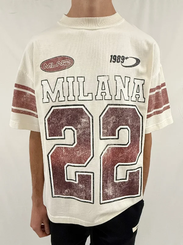 Cream & Burgundy Vintage 22 Eagle Heavyweight T-shirt.