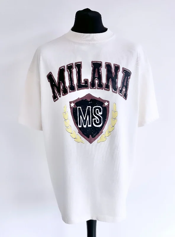 Cream Heavyweight Crest T-shirt.