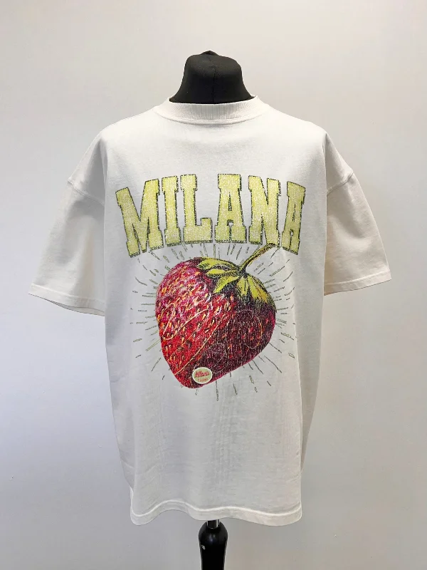 Cream Strawberry Heavyweight T-shirt.