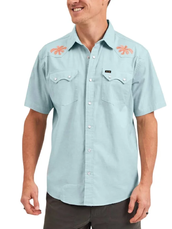 Crosscut Deluxe Shortsleeve Shirt In Nile Blue