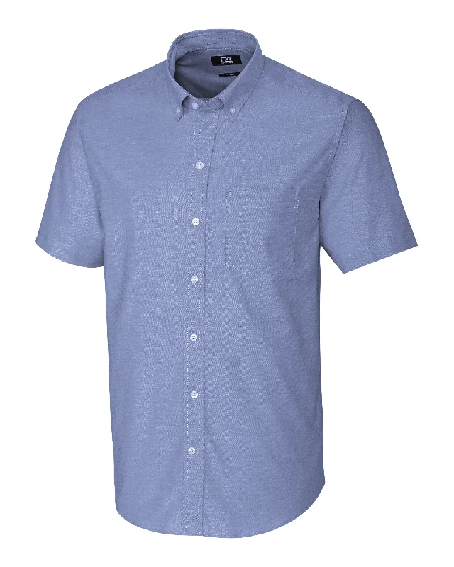Mega Deal Cutter & Buck Stretch Oxford Mens Big and Tall Short Sleeve Dress Shirt
