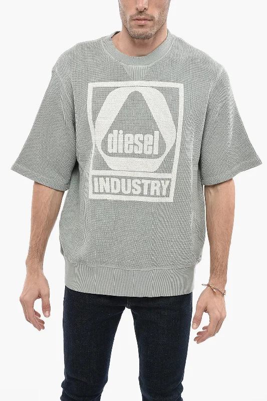 Diesel Honeycomb Motif S-COOLWAF Crew-Neck T-shirt with Maxi Print