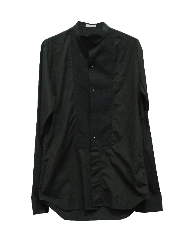 Massive Deals Dior Two Tone Buttondown Shirt in Black Cotton