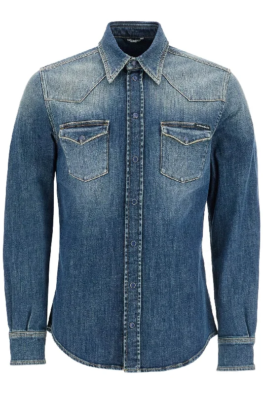 Dolce & Gabbana Men's blue Stretch Shirt For Men