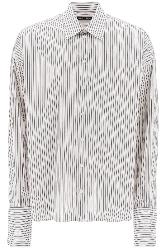 Dolce & Gabbana Men's "Oversized Striped Poplin Shirt