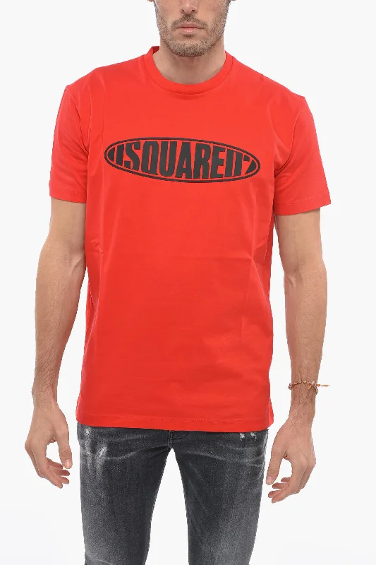 Dsquared2 Crew Neck SURF BOARD T-Shirt with Embossed Logo