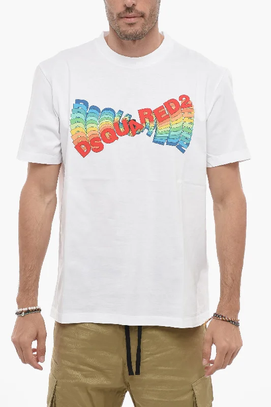 Dsquared2 Printed Crewneck T-shirt with Multicolored Logo