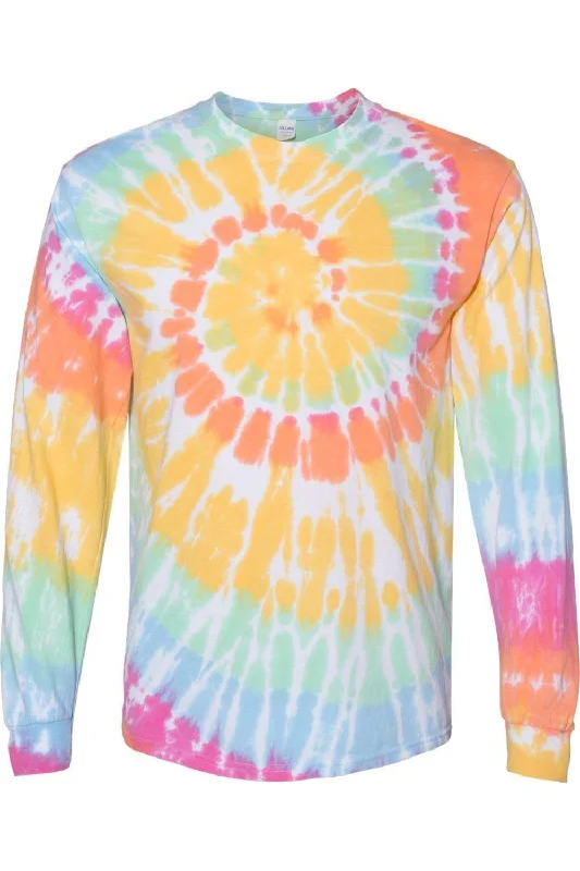 Last Chance Dyenomite Multi-Color Spiral Tie-Dyed Long Sleeve T-Shirt