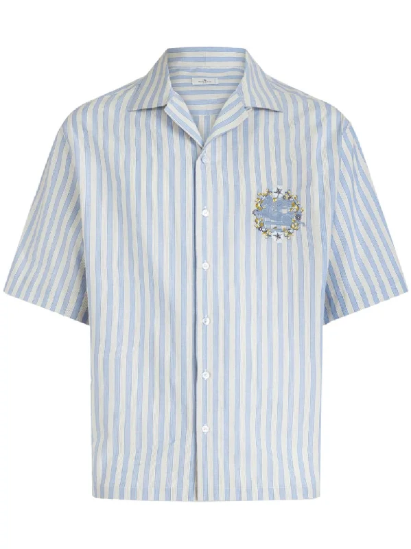 Etro Men's Shirts Clear blue