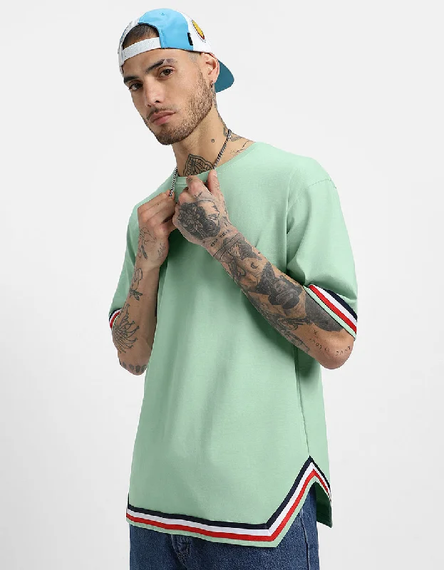 Deal Frenzy Fog Green Tape Oversized T-shirt