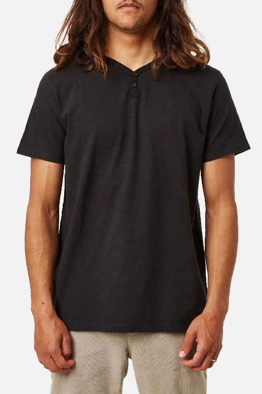 Folk Henley Tee In Black