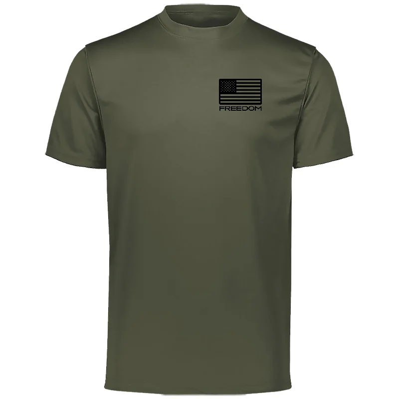 Steals and Deals Limited Edition Team USA Freedom Flag Performance OD Green Tee