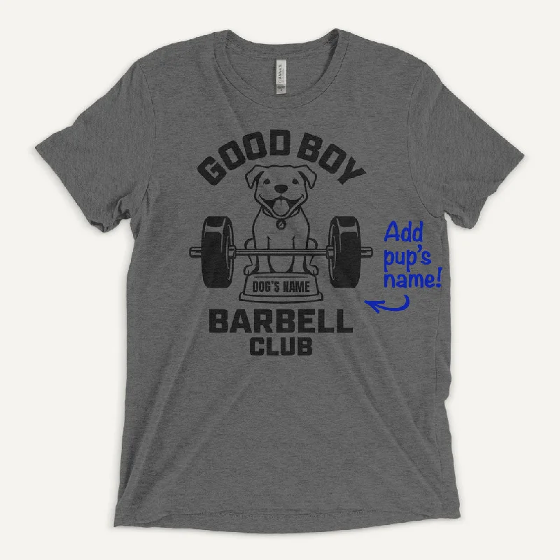 Good Boy Barbell Club Personalized Men’s Triblend T-Shirt — Pit Bull