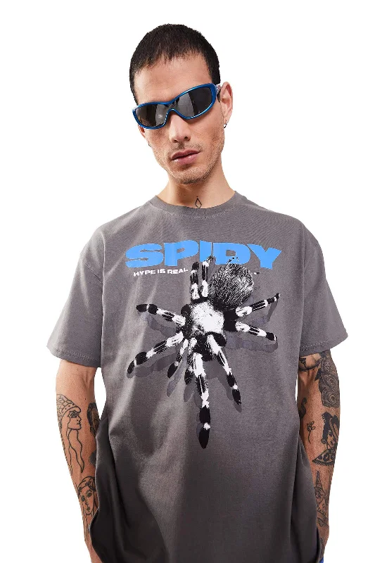 Bonus Savings Grey Spidy Oversized T-Shirt