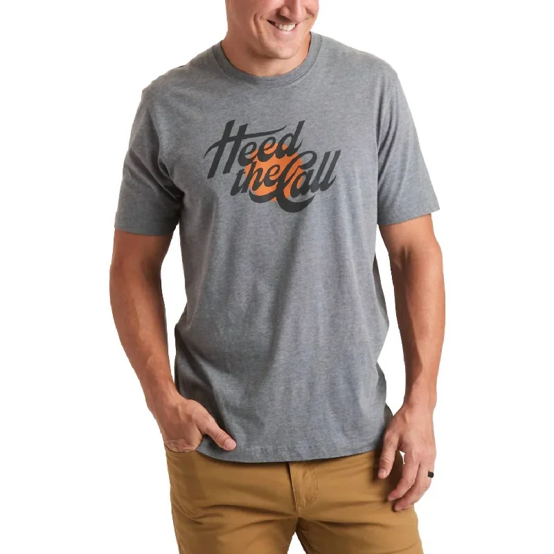 Weekend Steals Await Heed The Call Flourish Tee In Grey Heather