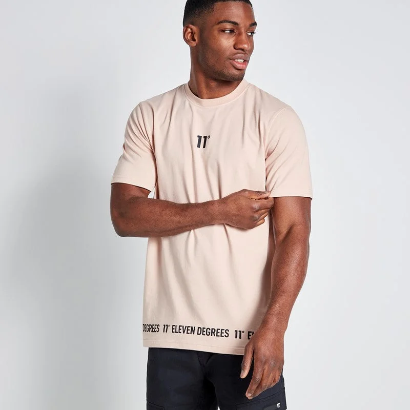 Exclusive Savings Hem Print T-Shirt - Putty Pink