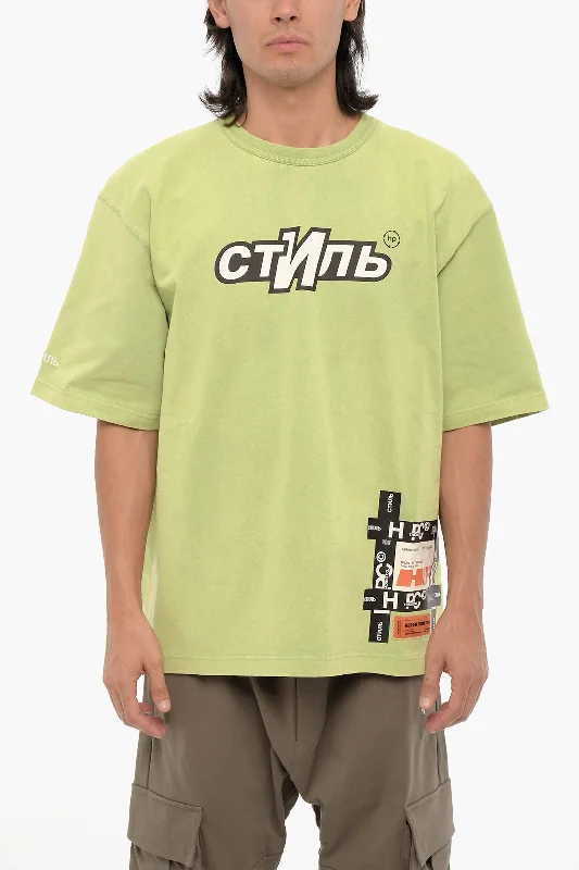 Heron Preston Solid Color Crew-neck T-Shirt with Contrasting Details