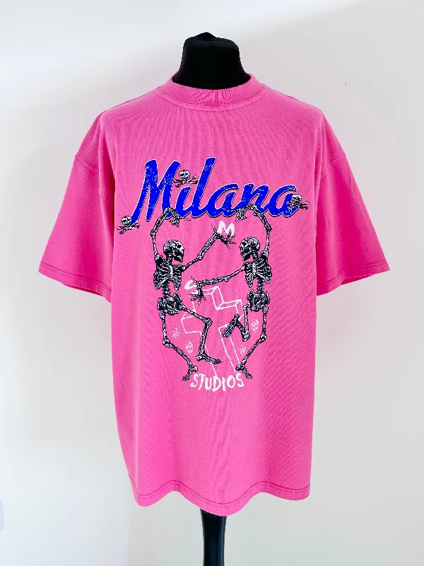 Hot Pink Skeleton Heavyweight T-shirt.