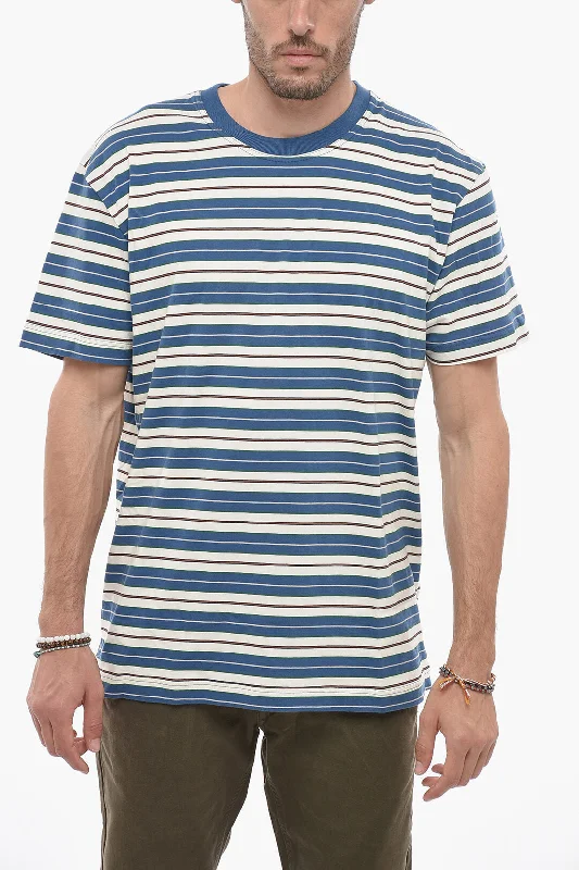 Howlin Striped Crew-neck T-shirt with Rib Detail