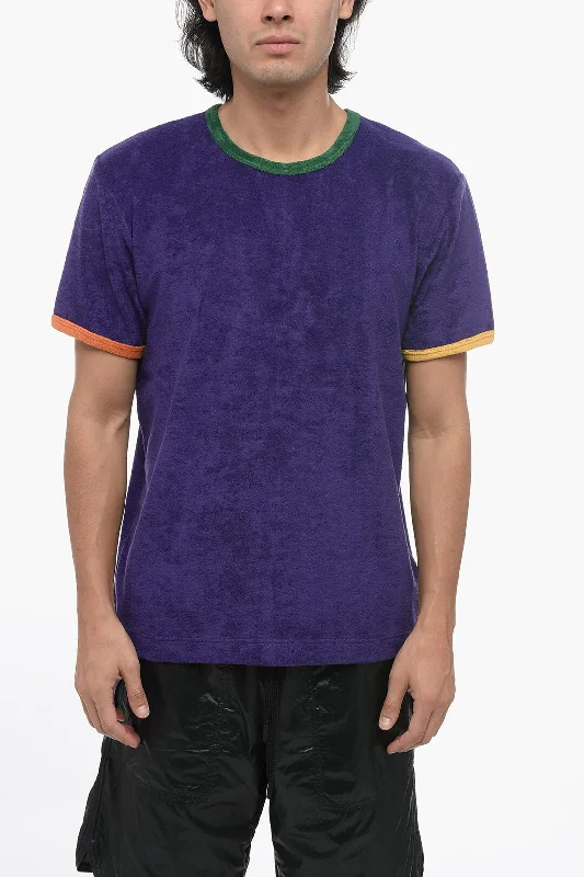 Howlin Terry Cotton Crew-neck T-Shirt with Contrasting Edges