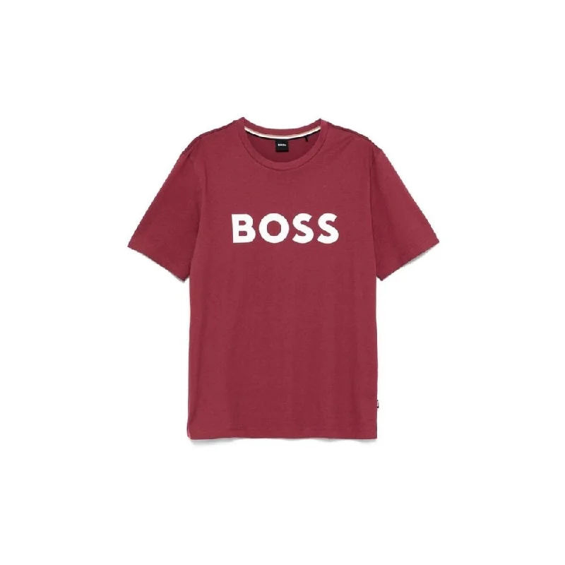 Hugo Boss Men's Tiburt 354 Short Sleeve Crew Neck T-Shirt, Burgundy