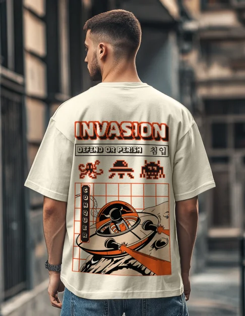 Today’s Special Invasion Swanwhite Oversized Graphic Printed T-shirt