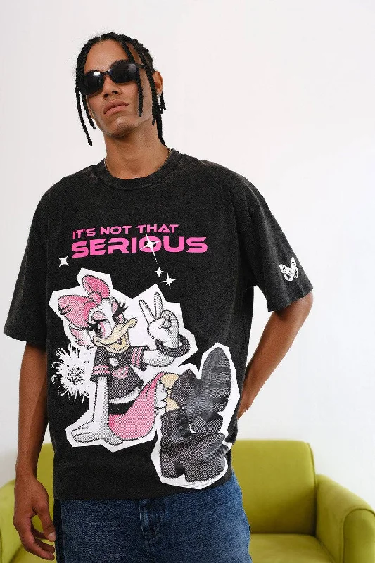 Weekend Discounts to Savor It's Not That Serious Faded Oversized T-shirt
