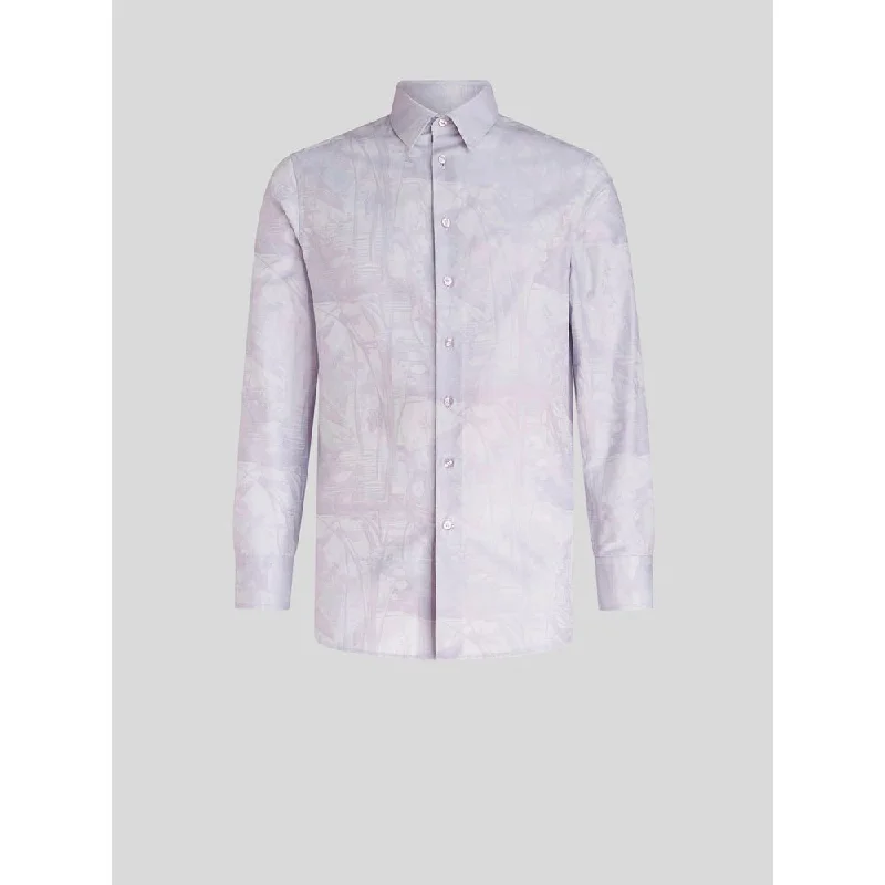 Huge Savings JACQUARD SHIRT WITH TONAL PATTERNS