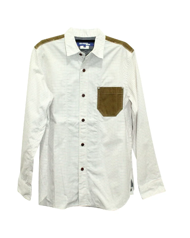 Price Break Junya Watanabe Checked Shirt in White Cotton
