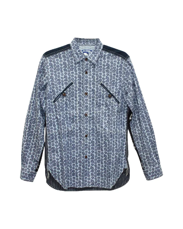Stock Up and Save Junya Watanabe Paisley Shirt in Blue Cotton