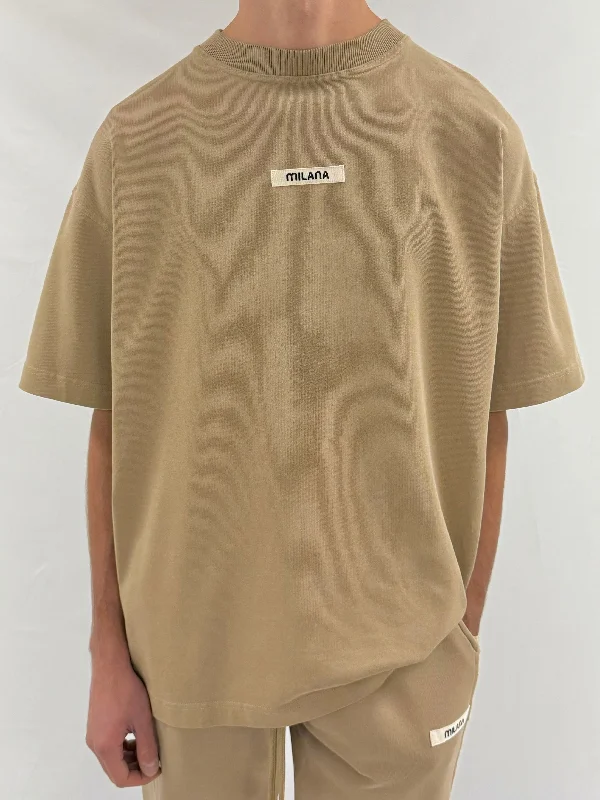 Khaki Brown Core Heavyweight T-shirt.