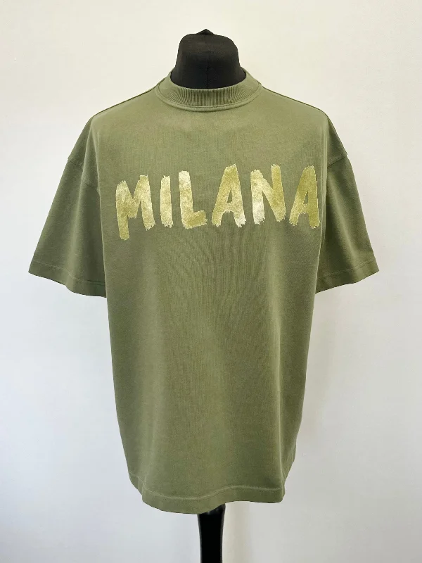 Military Green Paint Heavyweight T-shirt.