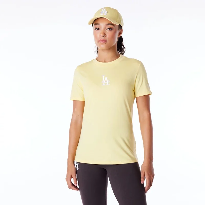 LA Dodgers Womens MLB League Essential Pastel Yellow T-Shirt