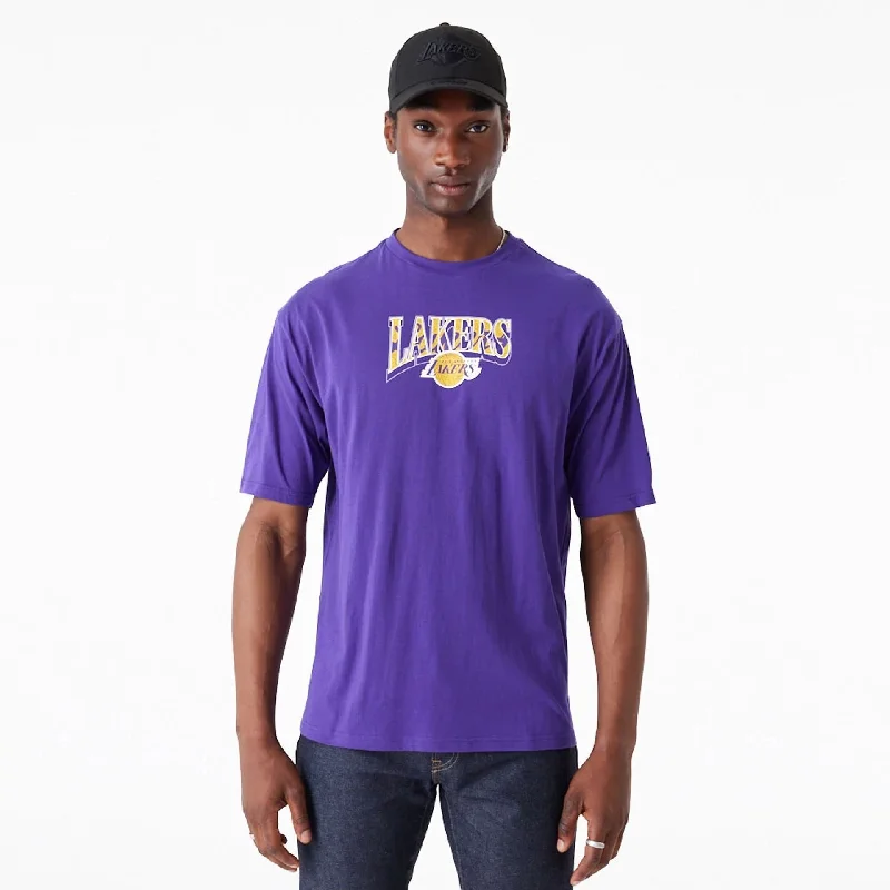 LA Lakers NBA Championship Purple Oversized T-Shirt