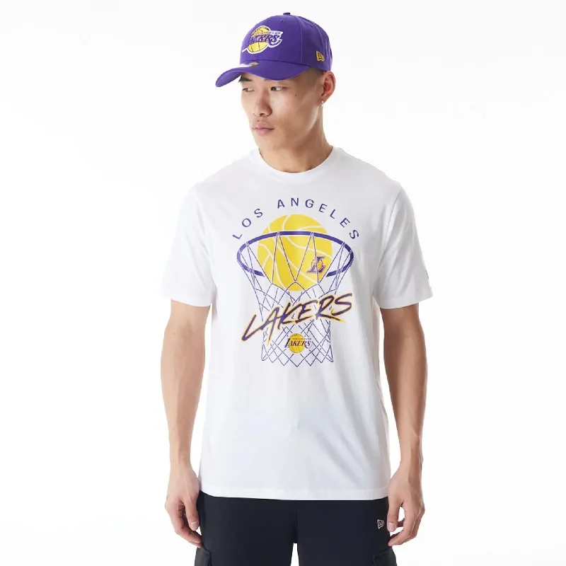 LA Lakers NBA Net Graphic White T-Shirt