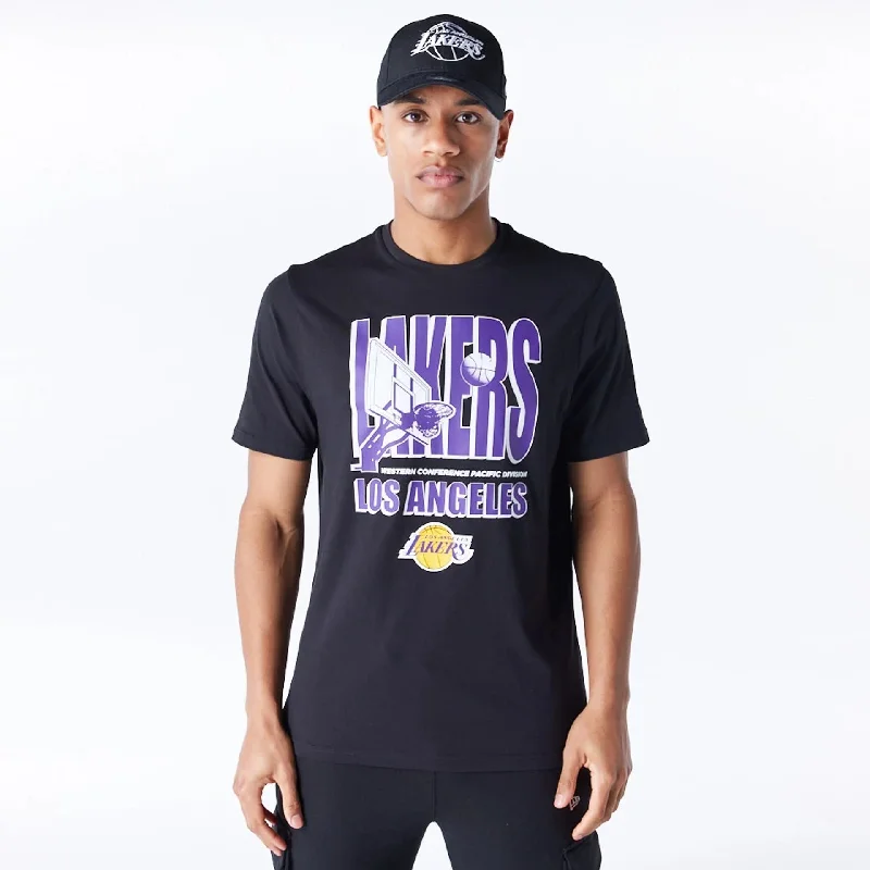 LA Lakers NBA Wordmark Graphic Black T-Shirt