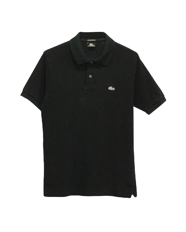 Last Chance Lacoste Limited Edition Gold Polo Shirt in Black Cotton