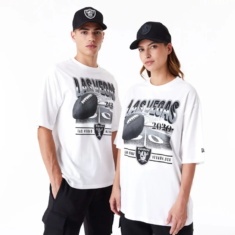 Las Vegas Raiders NFL Team Graphic White Oversized T-Shirt