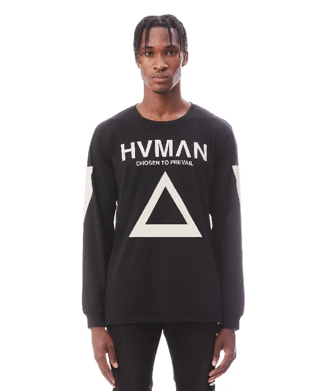 Weekend Deals That Dazzle Long Sleeve Crew Neck Tee In Black