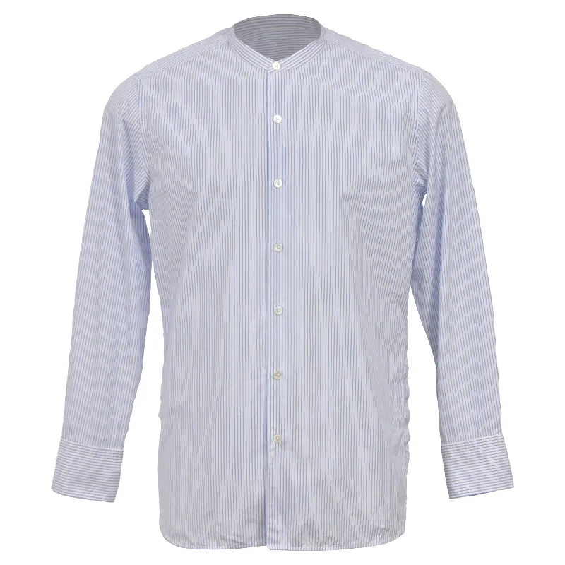 Stock Clearance Louis Vuitton Pinstripe Print Long Sleeve Shirt in Light Blue Cotton