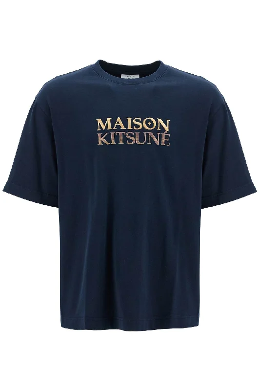 Maison Kitsune Men's Oversized T-Shirt With Gradient Logo