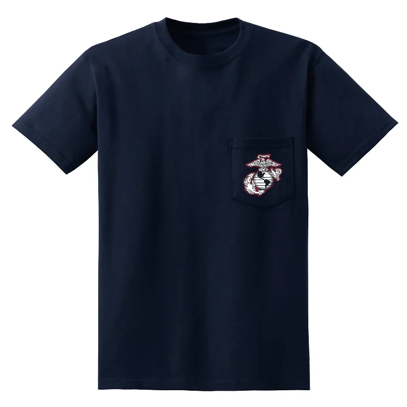 Weekend Deals to Brighten Your Day Marines Red & White EGA Chest Seal Pocket Tee
