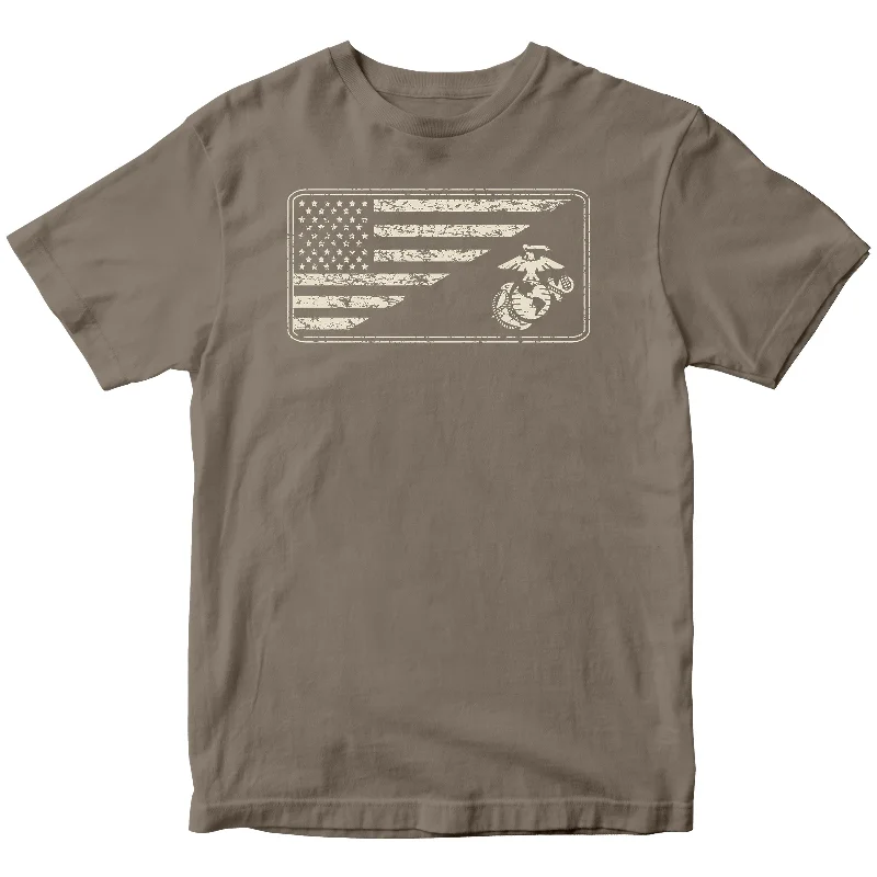 Special Offer Marines Sand EGA & Split U.S. Flag Coyote Tee