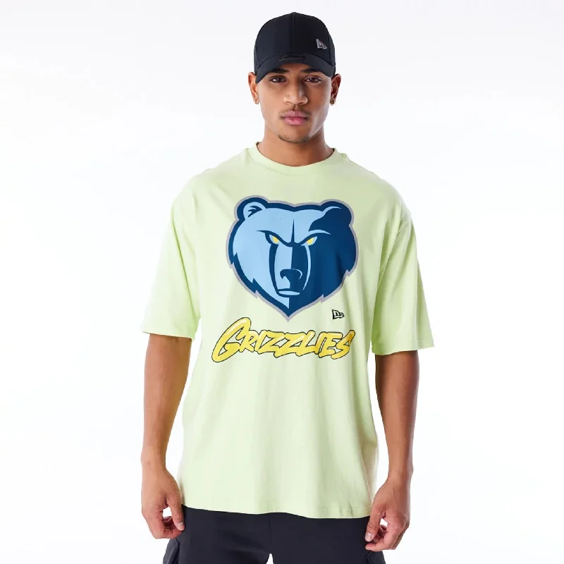 Memphis Grizzlies NBA Wordmark Pastel Green Oversized T-Shirt