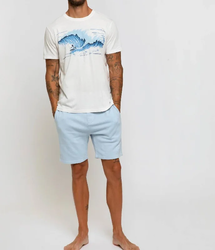 Huge Savings Mens Crewneck Tee In Mist Wave